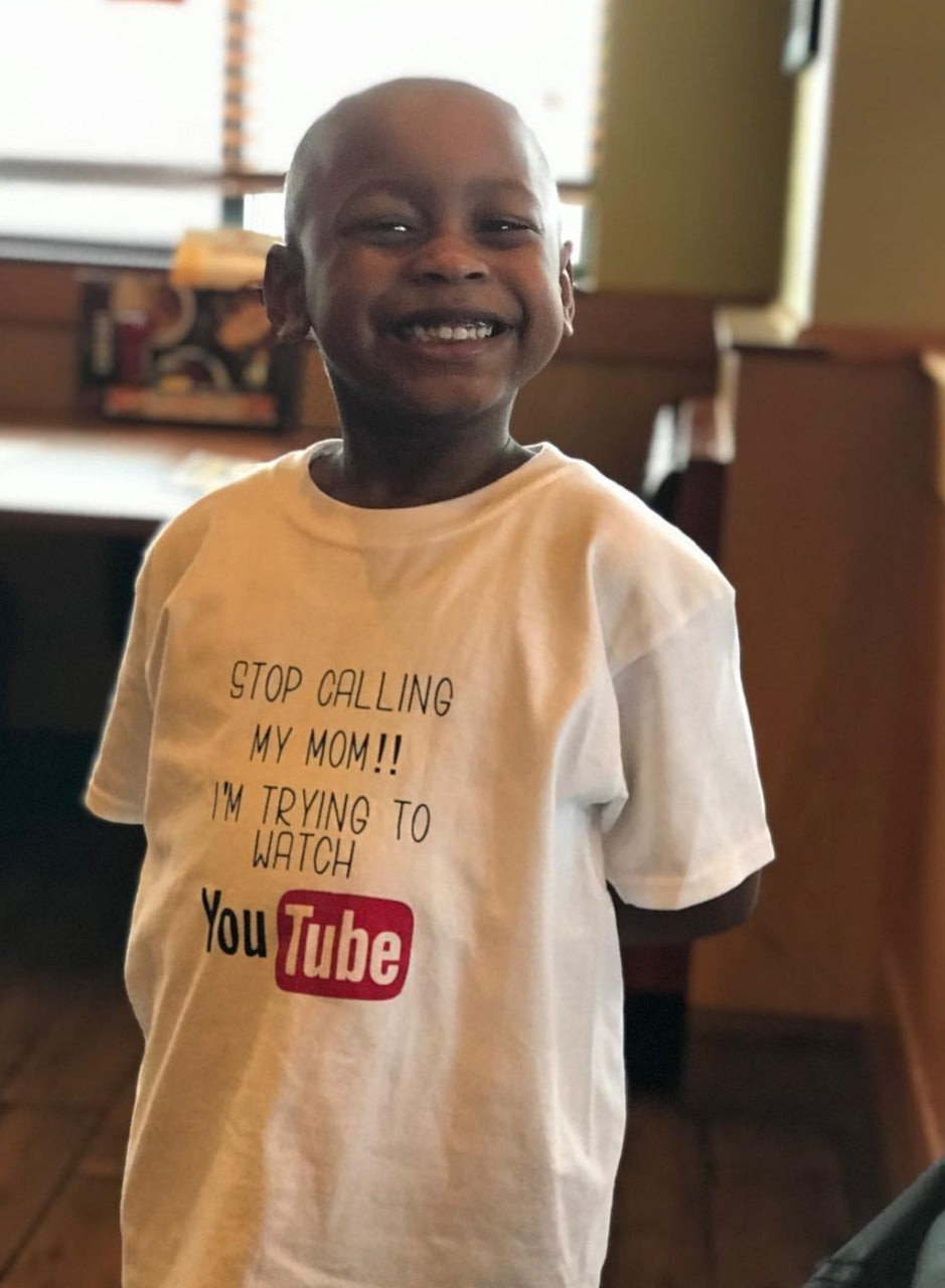 Stop Calling my mom I'm watching You Tube Boys Shirt Girls Shirt