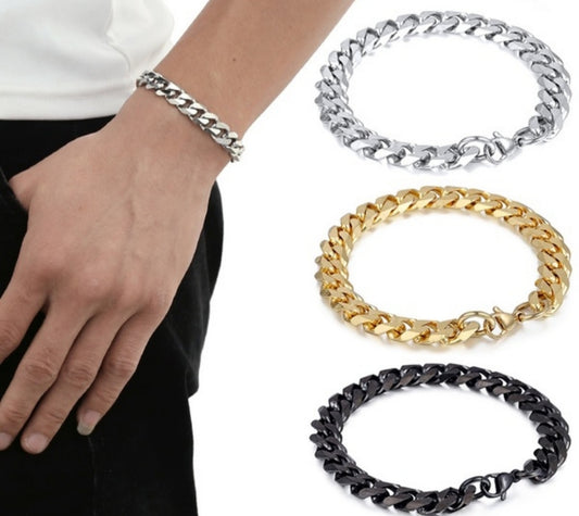 Link Gold Sliver Black Bracelet Jewlery