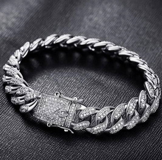 Sliver Iced Out Bracelet Jewlery