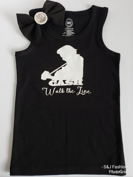 Johnny Cash Walk The Line Girls Shirt Boys Shirt Ladies Shirt