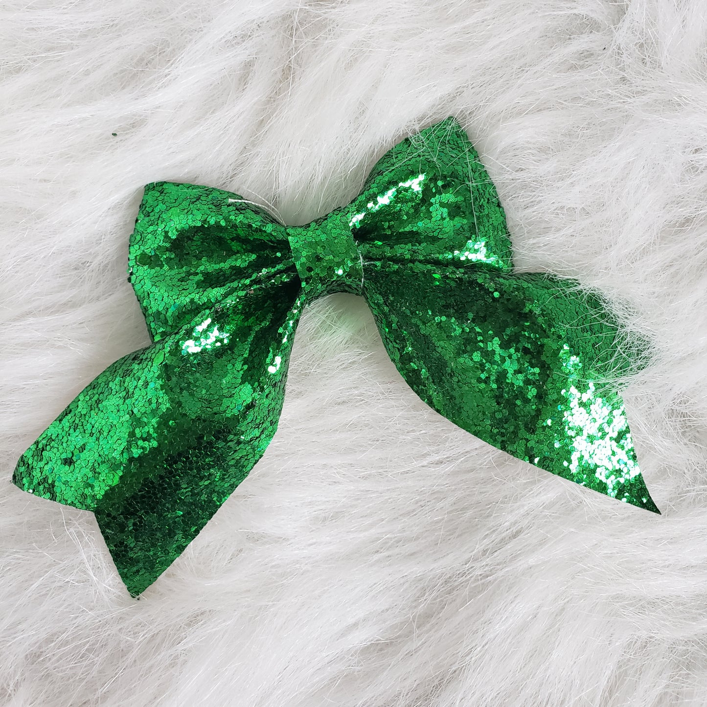 Green Glitter Bow RTS