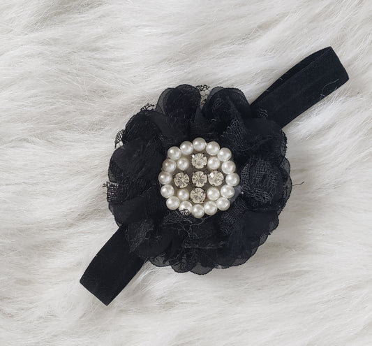 Newborn Black Fancy Headband RTS