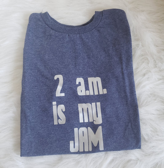 Kids Blue Shirt "2 a.m. is my jam"