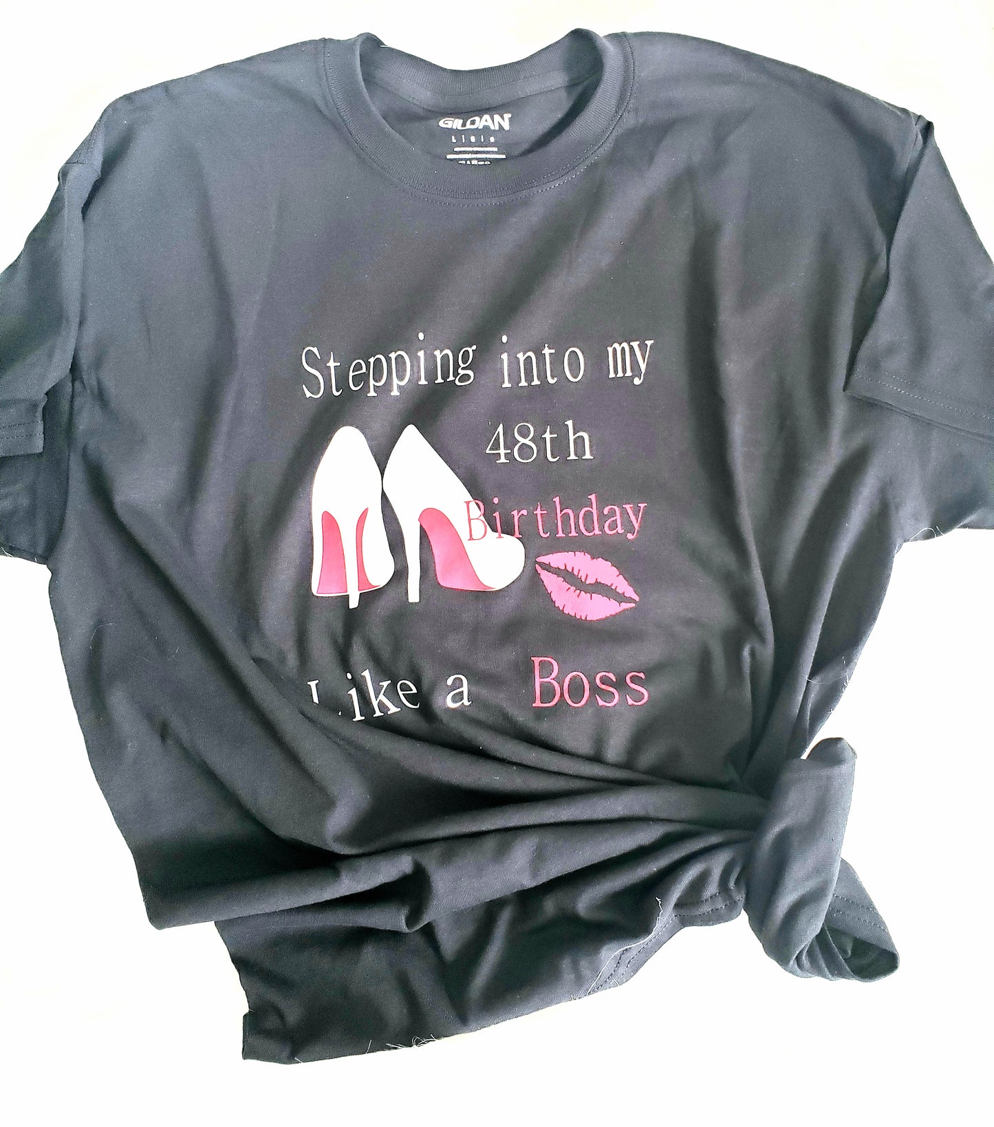 Stepping into my (YOUR AGE) Birthday Like a Boss Ladies Shirt