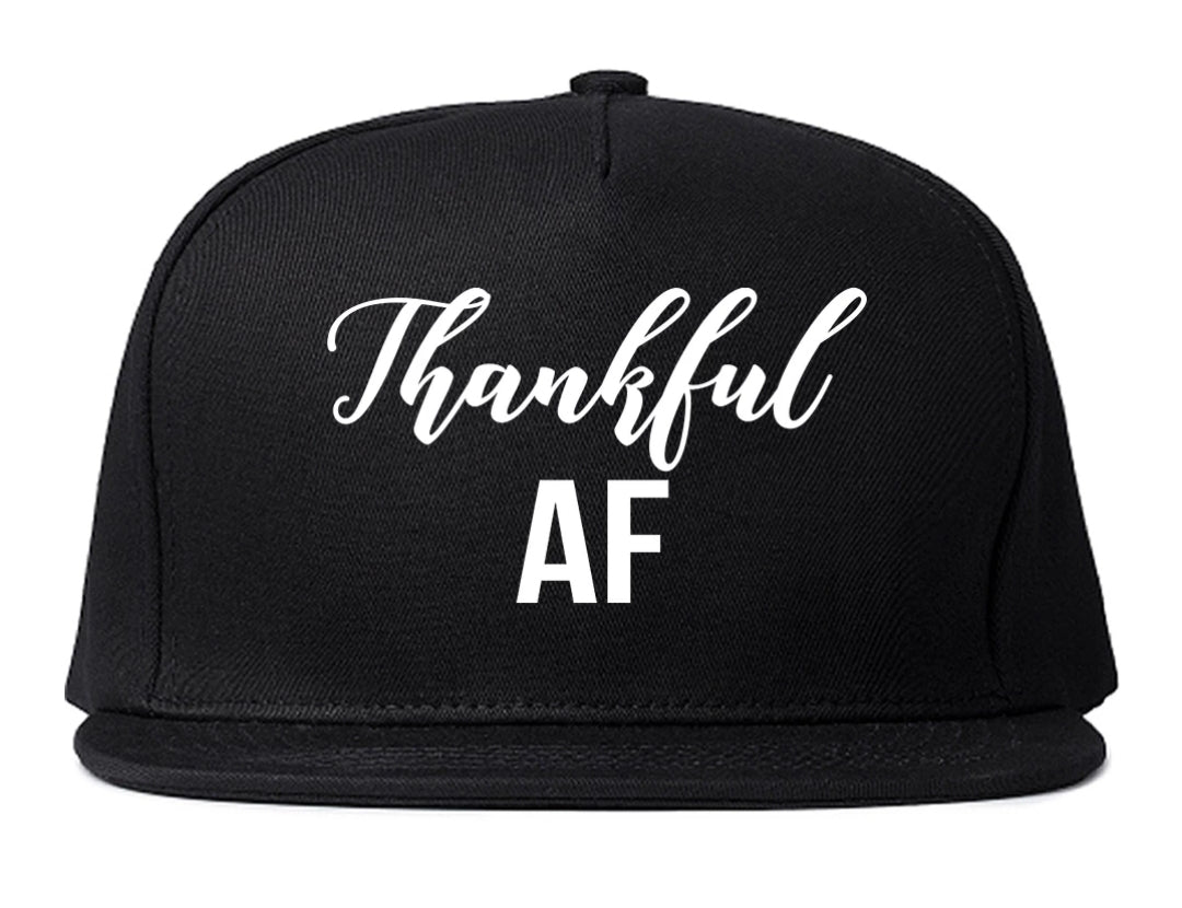 Thankful AF Black Snapback Hat Thanksgiving