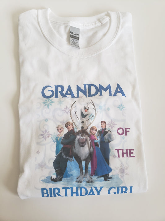 Mommy Daddy of Birthday Girl Frozen Ladies Shirt Mens Shirt