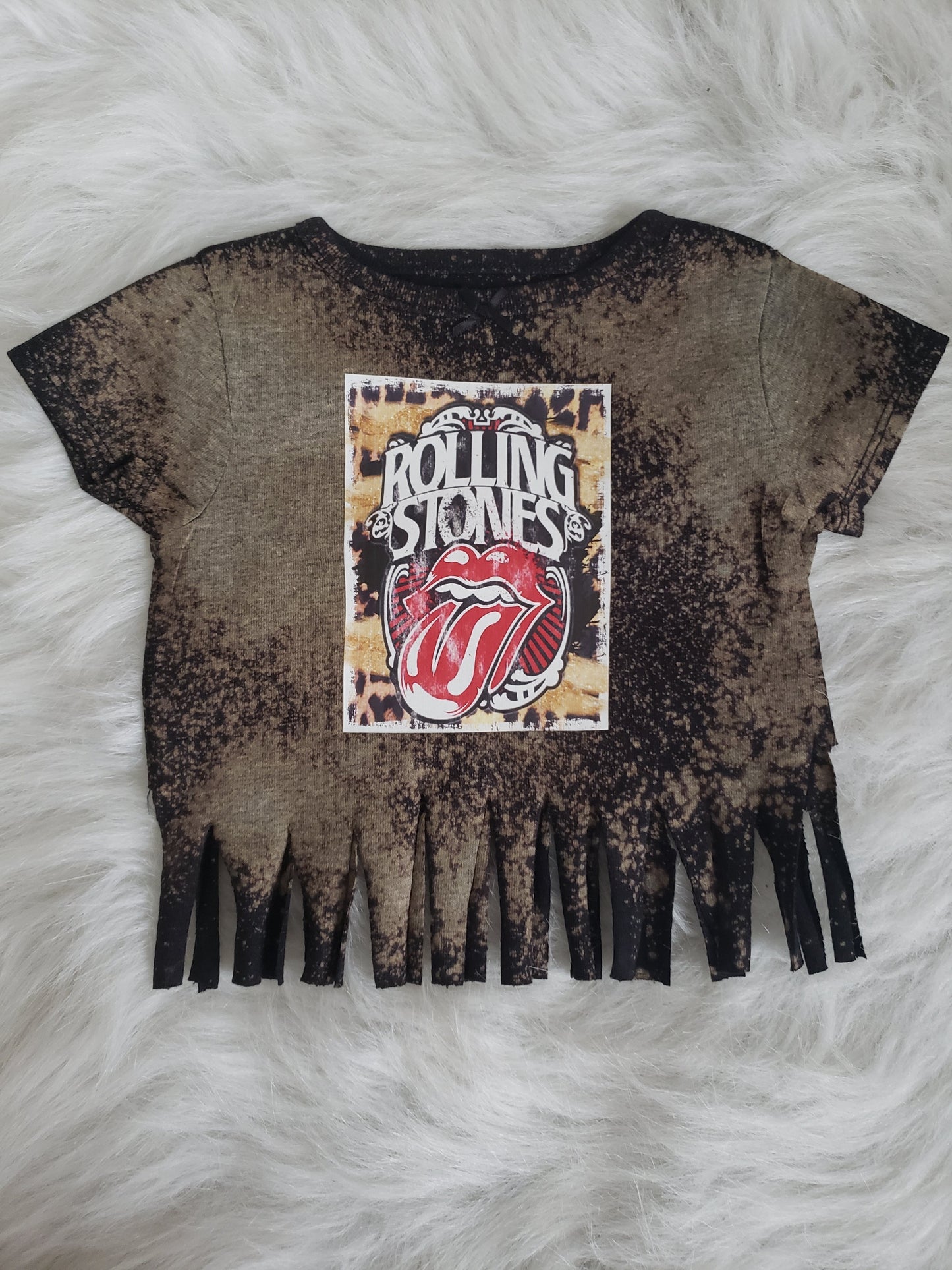 Rock n Roll Rolling Stones Fringe Acid Shirt Girls Shirt