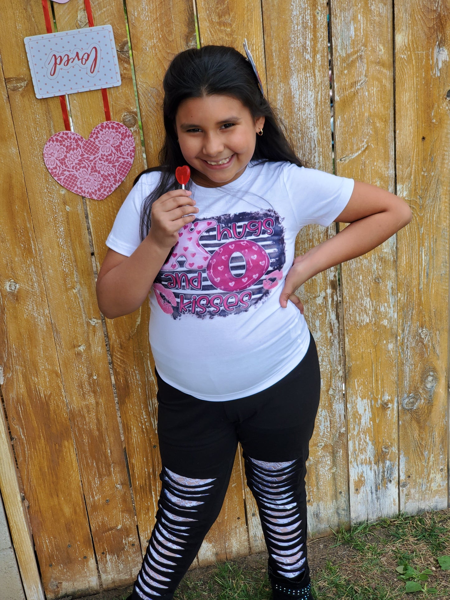 XO Hugs and Kisses Valentine's Girls Shirt