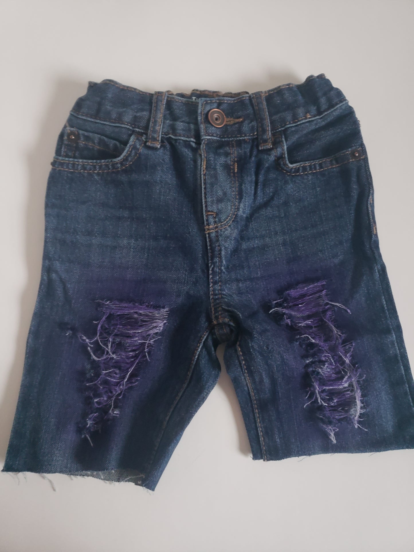 Purple Boys Distressed Jeans Shorts