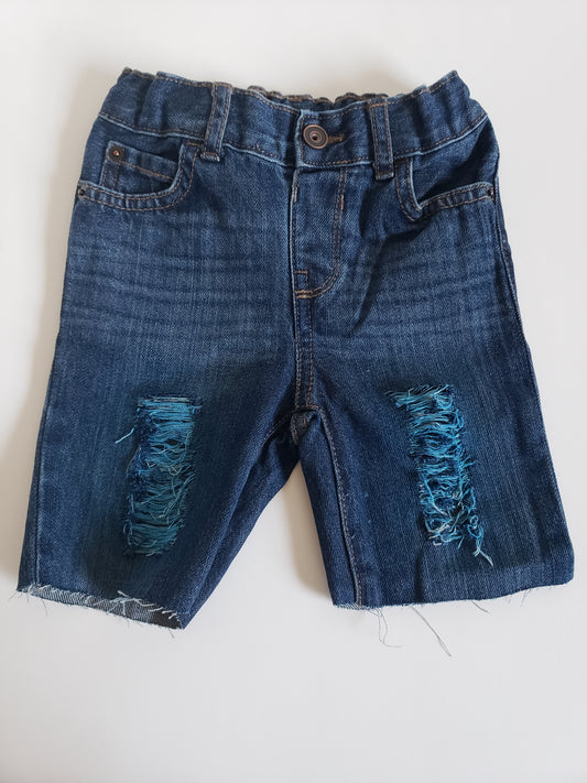 Blue Boys Distressed Jeans Shorts