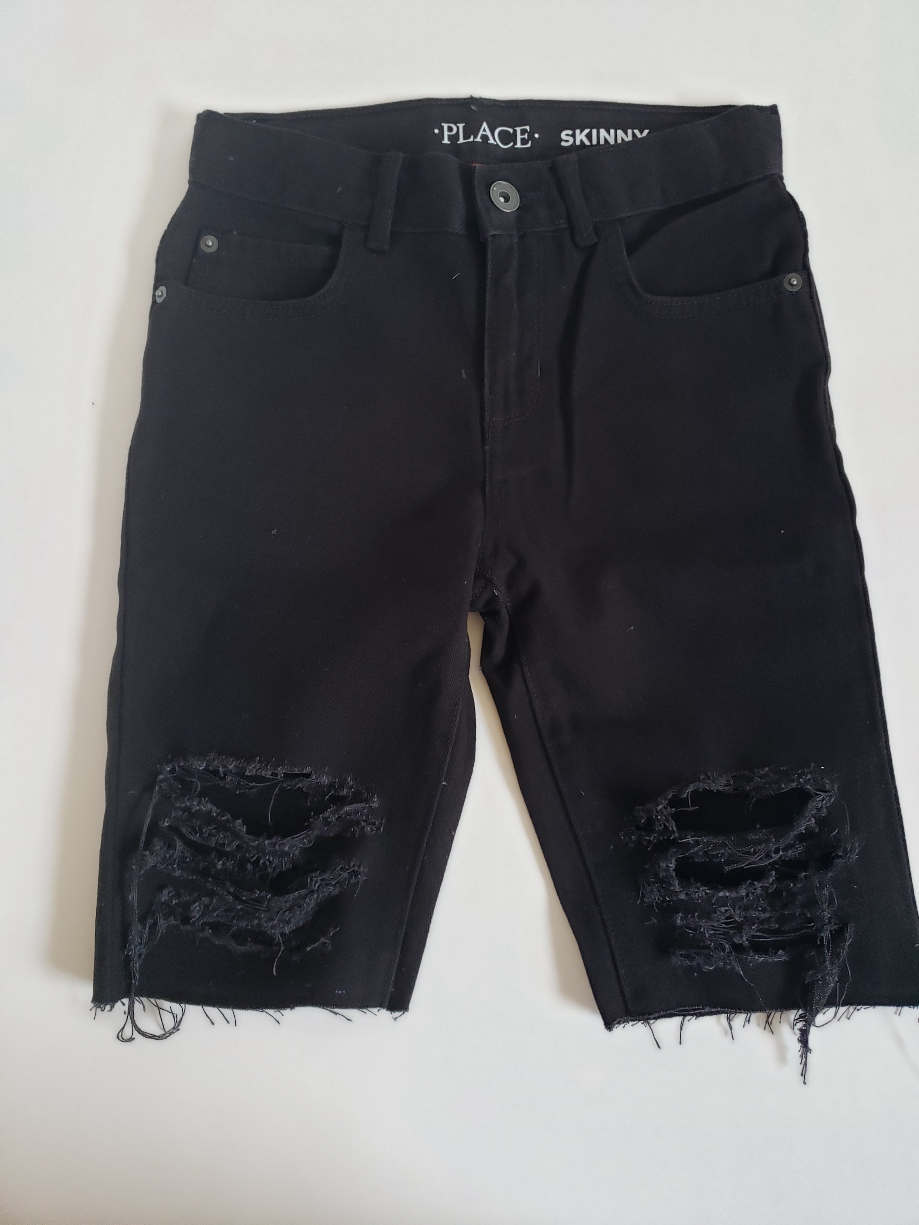 Black Boys Distressed Jeans Shorts