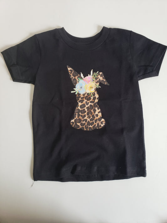 Easter Shirt Leopard Bunny Girls Shirts
