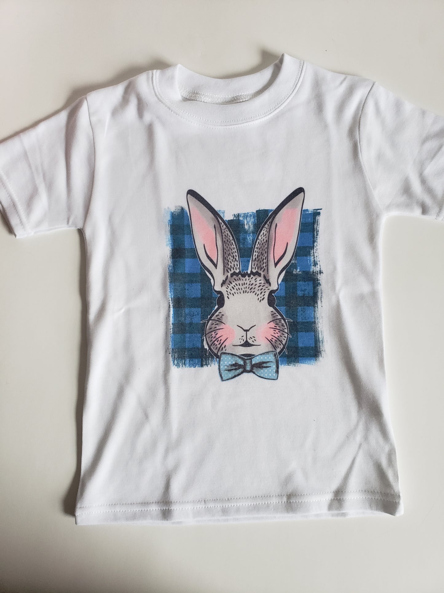 Easter Boys Shirts Blue Plaid Rabbit