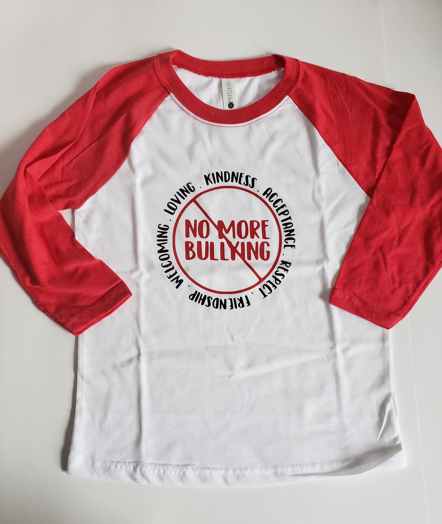 No more Bullying Anti Bulling Raglan Shirt Boys Girls