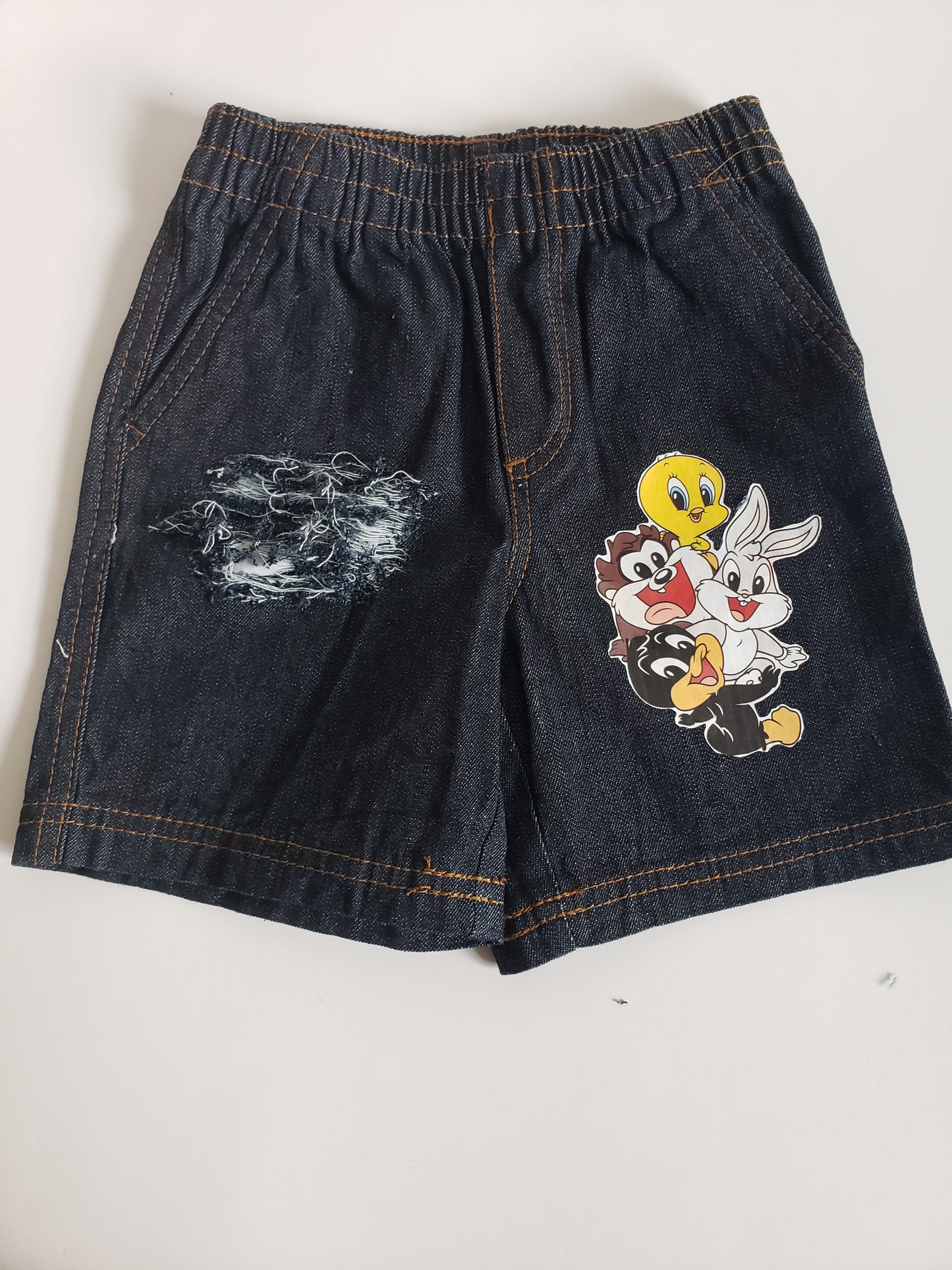Loony Tunes Boys Distressed Jeans Shorts
