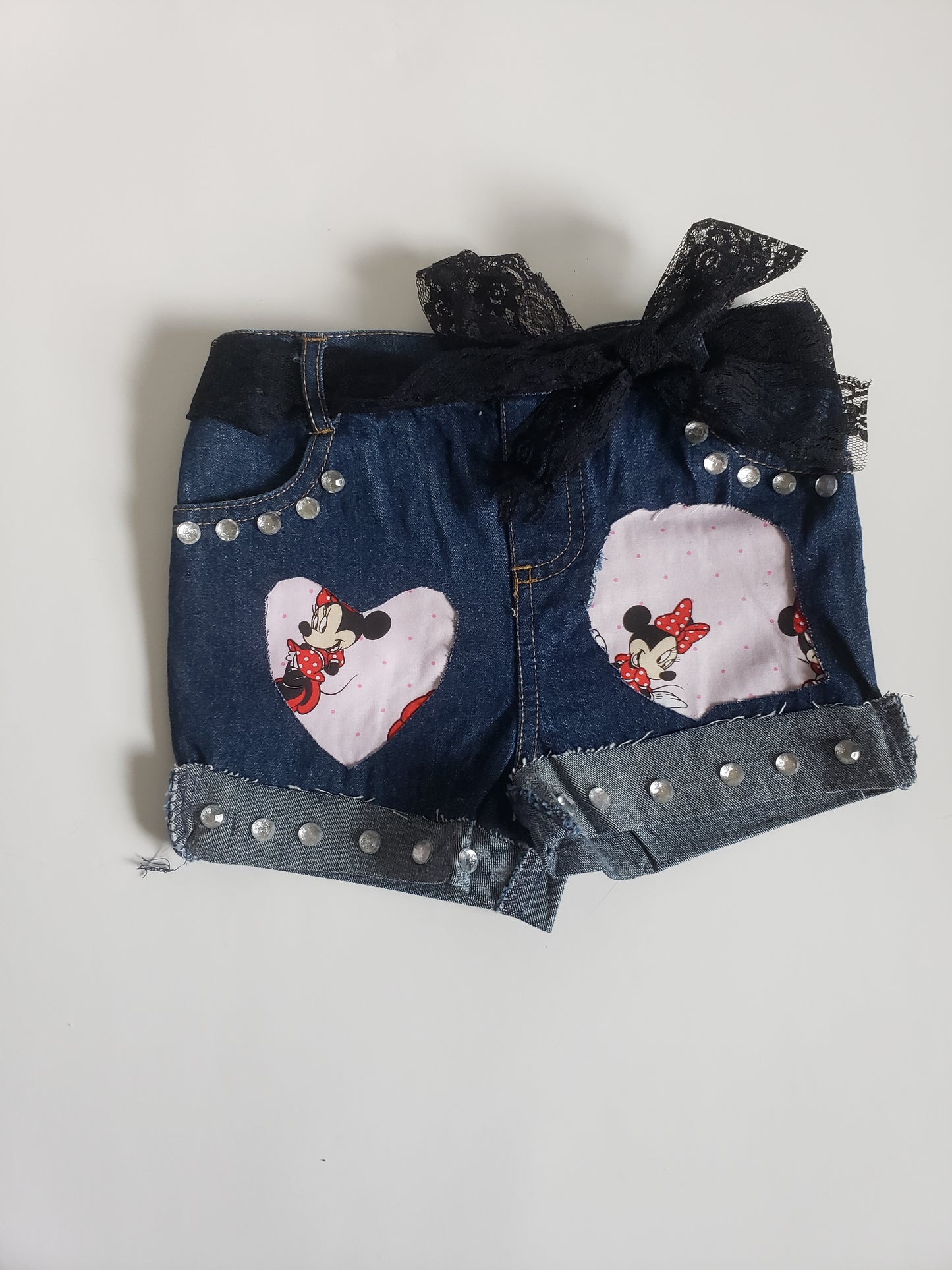 Minnie Mouse Girls Distressed Jeans Shorts