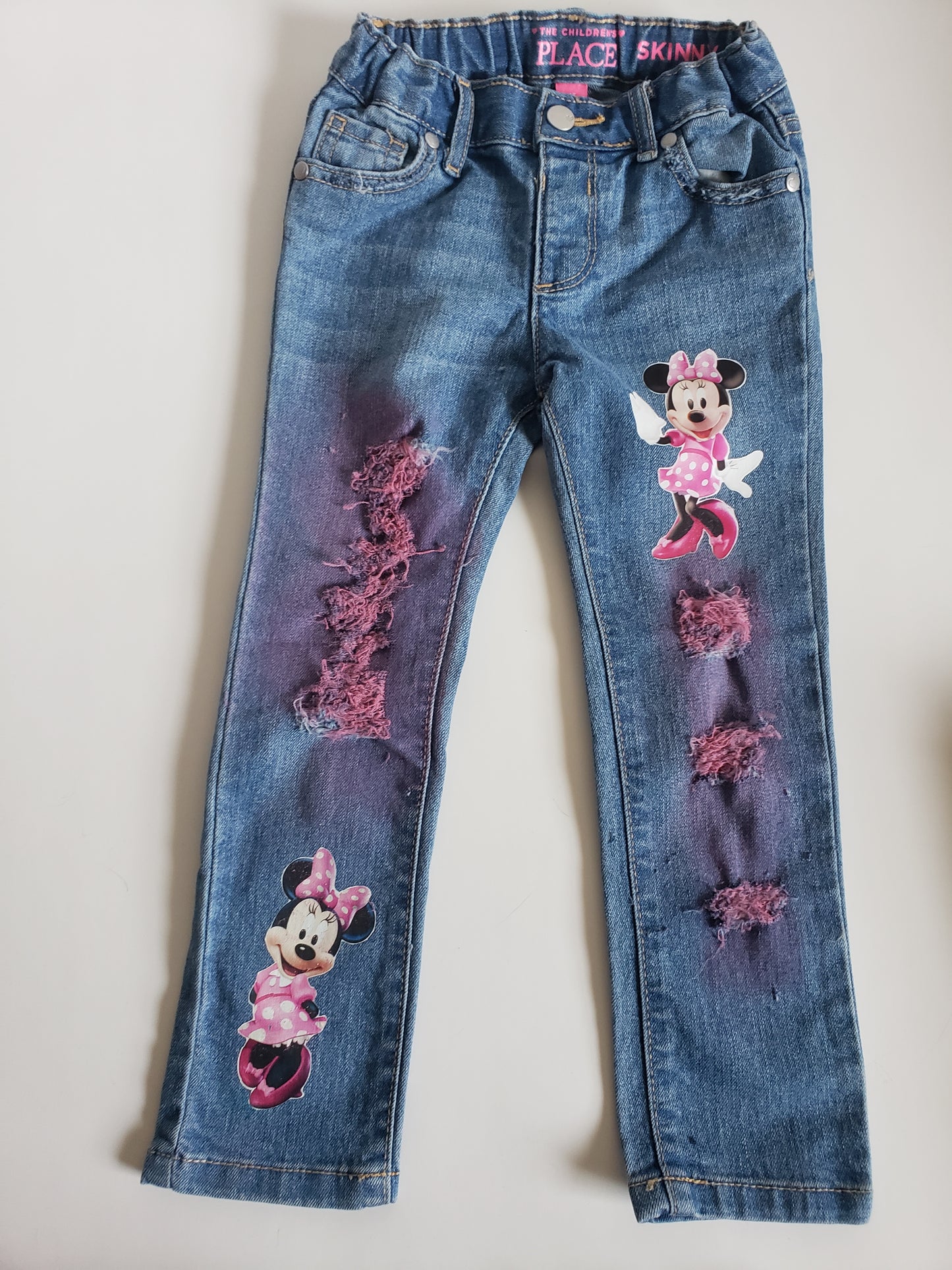 Minnie Mouse Girls Distressed Jeans