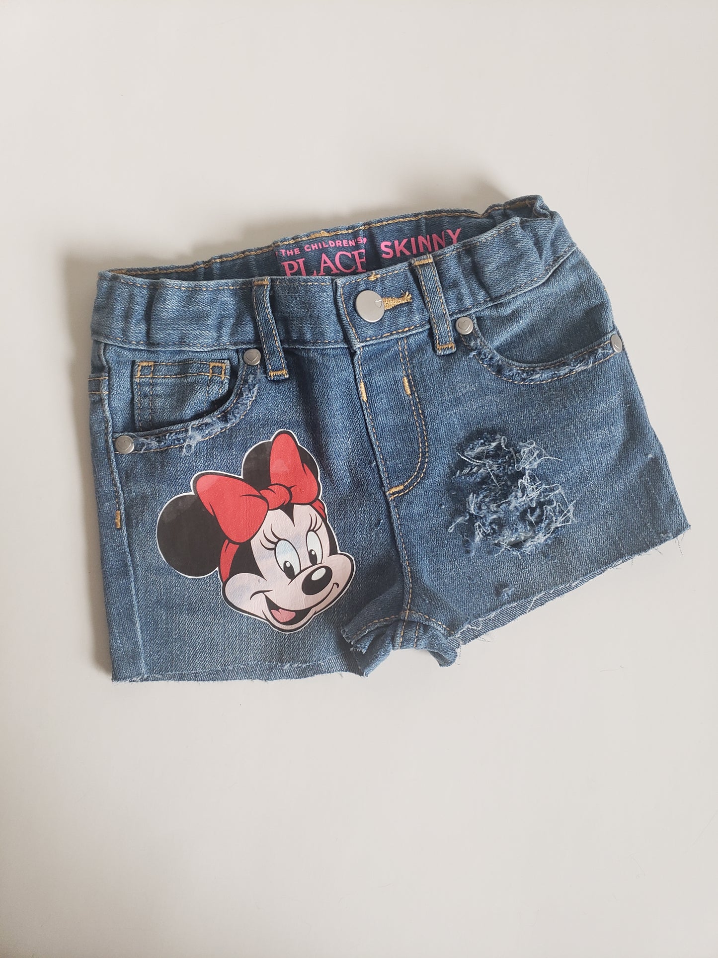 Minnie Mouse Girls Distressed Jeans Shorts