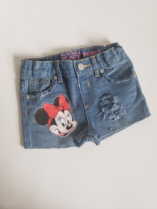 Minnie Mouse Girls Distressed Jeans Shorts