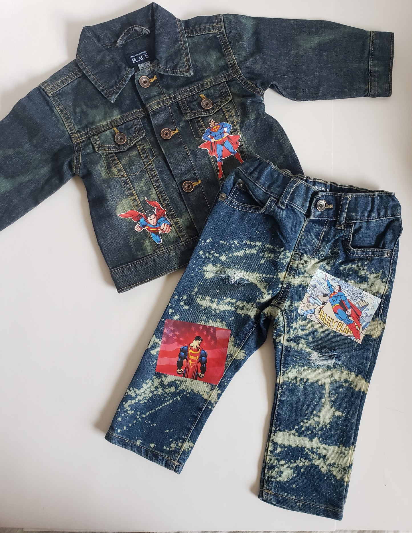 Superman Denim Outfit Sets Boys Girls