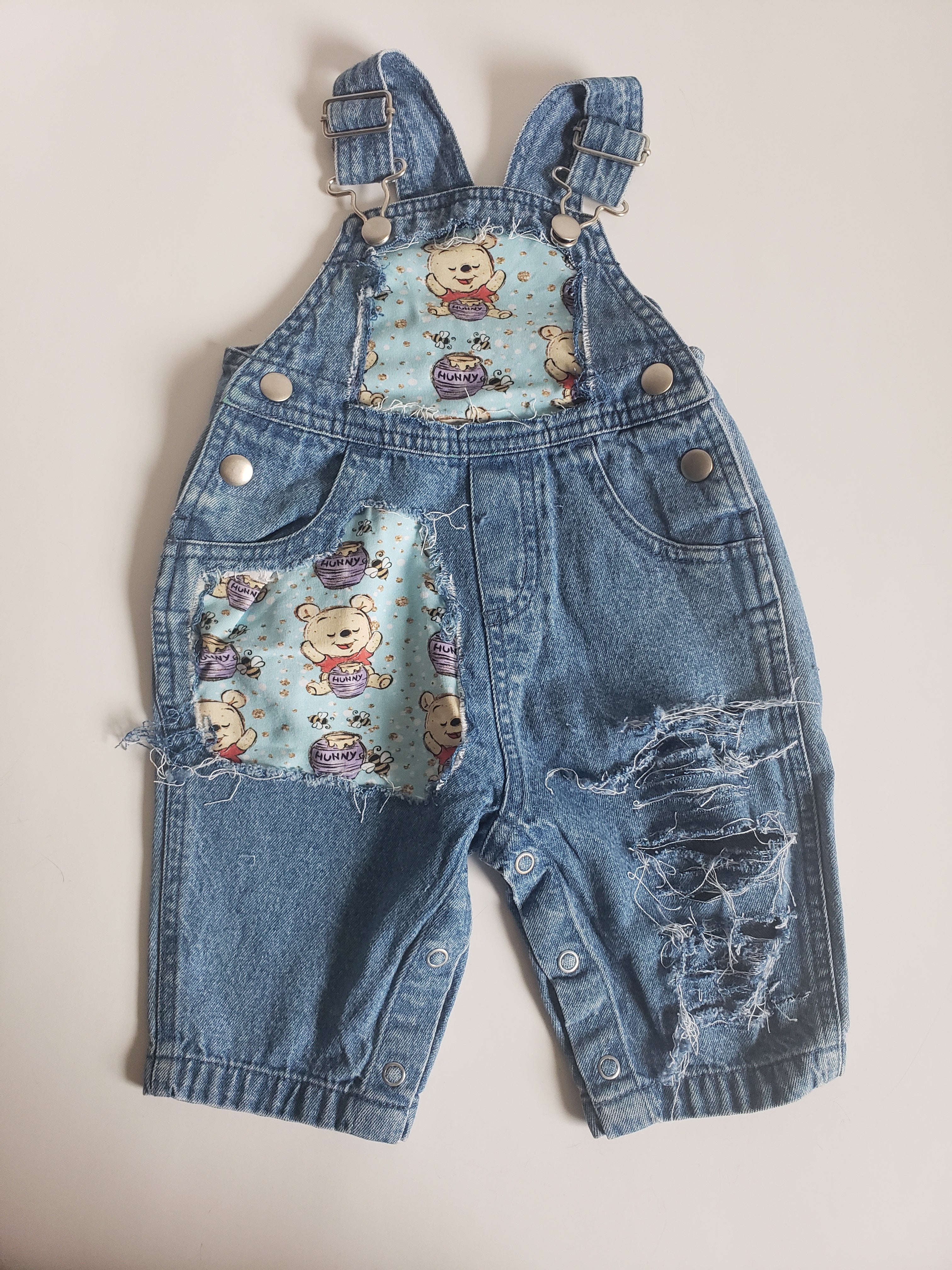 Winnie the Pooh Distressed Overalls Jumper