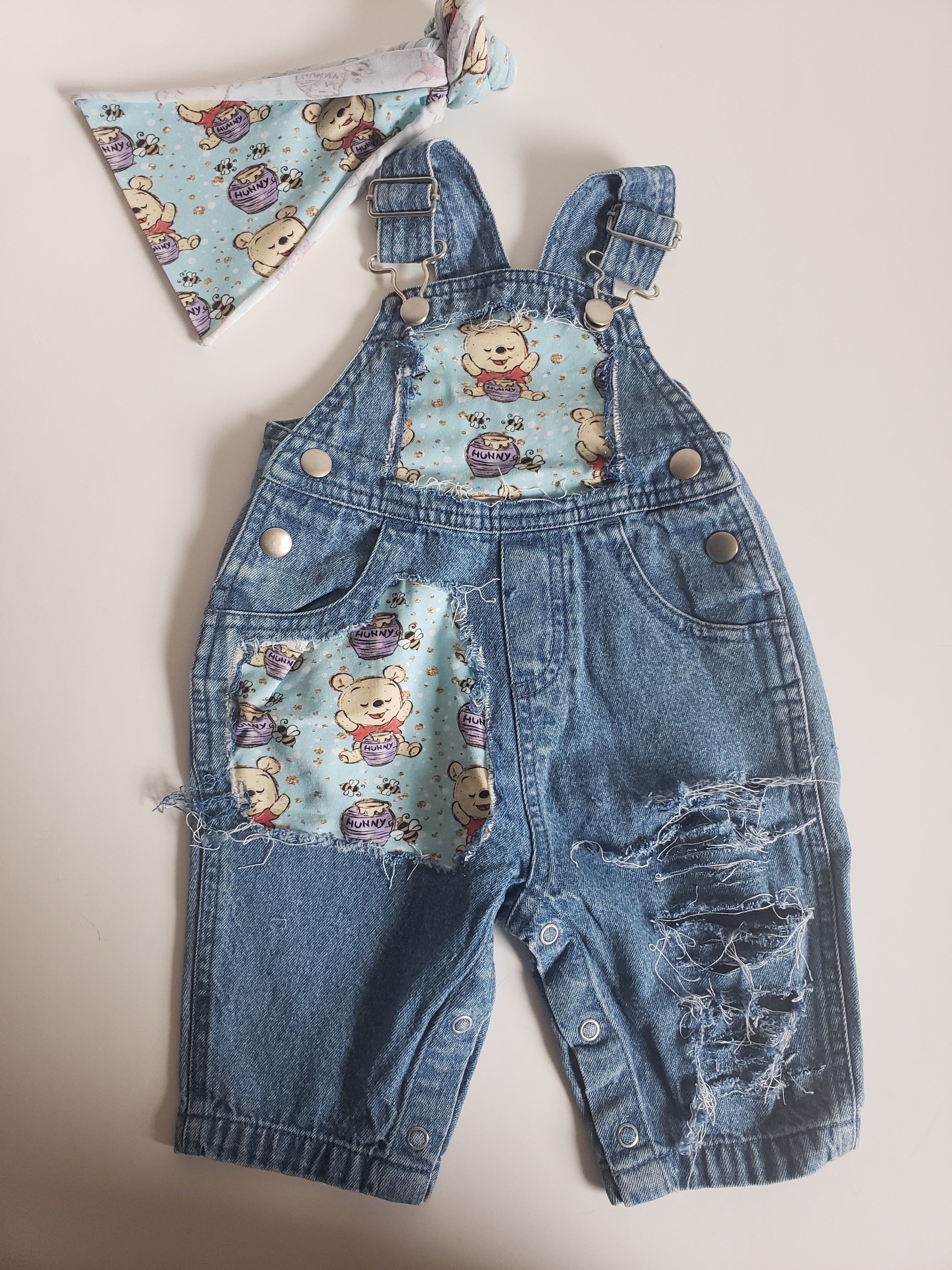 Winnie the Pooh Distressed Overalls Jumper