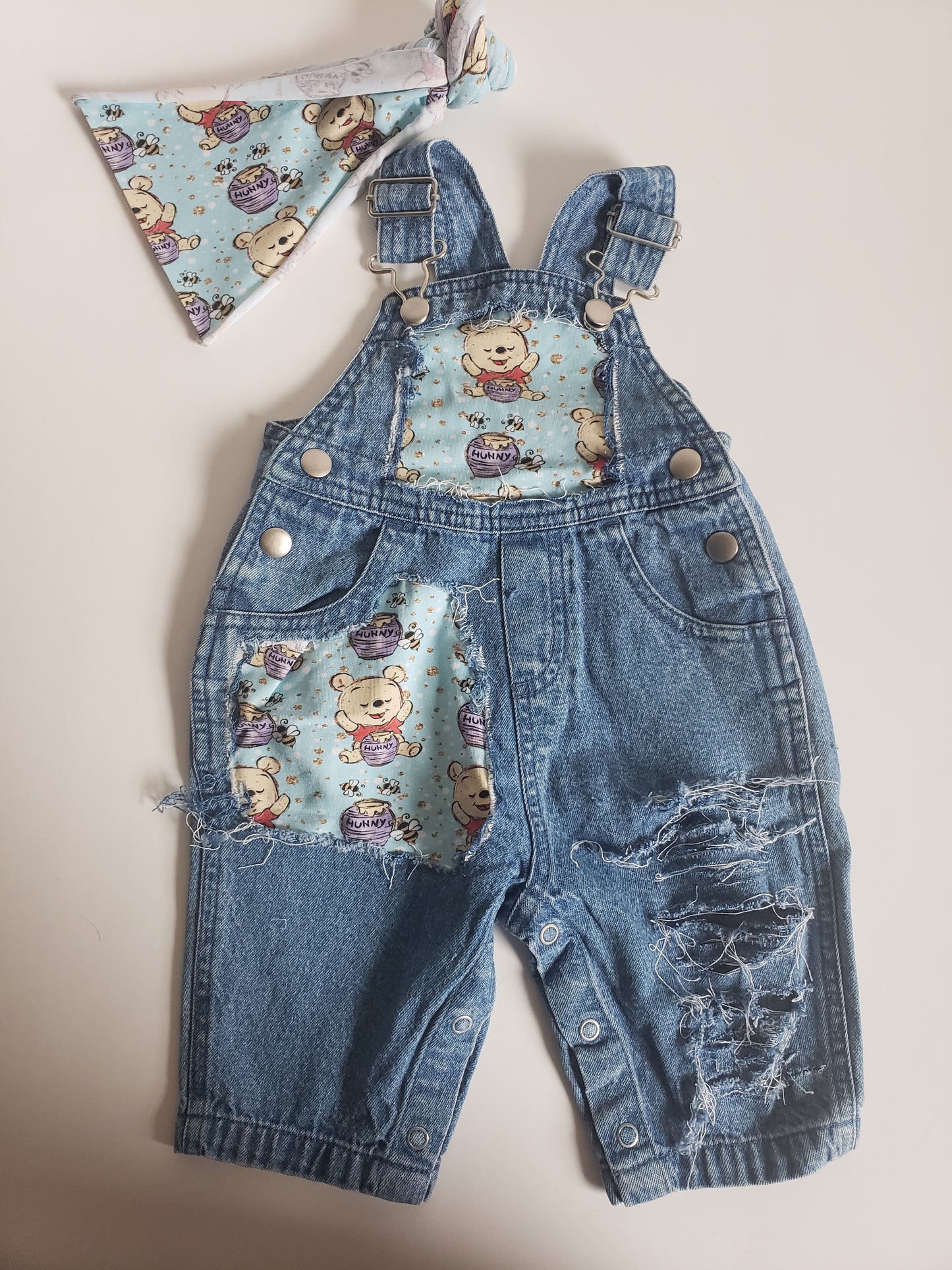 Winnie the Pooh Distressed Overalls Jumper