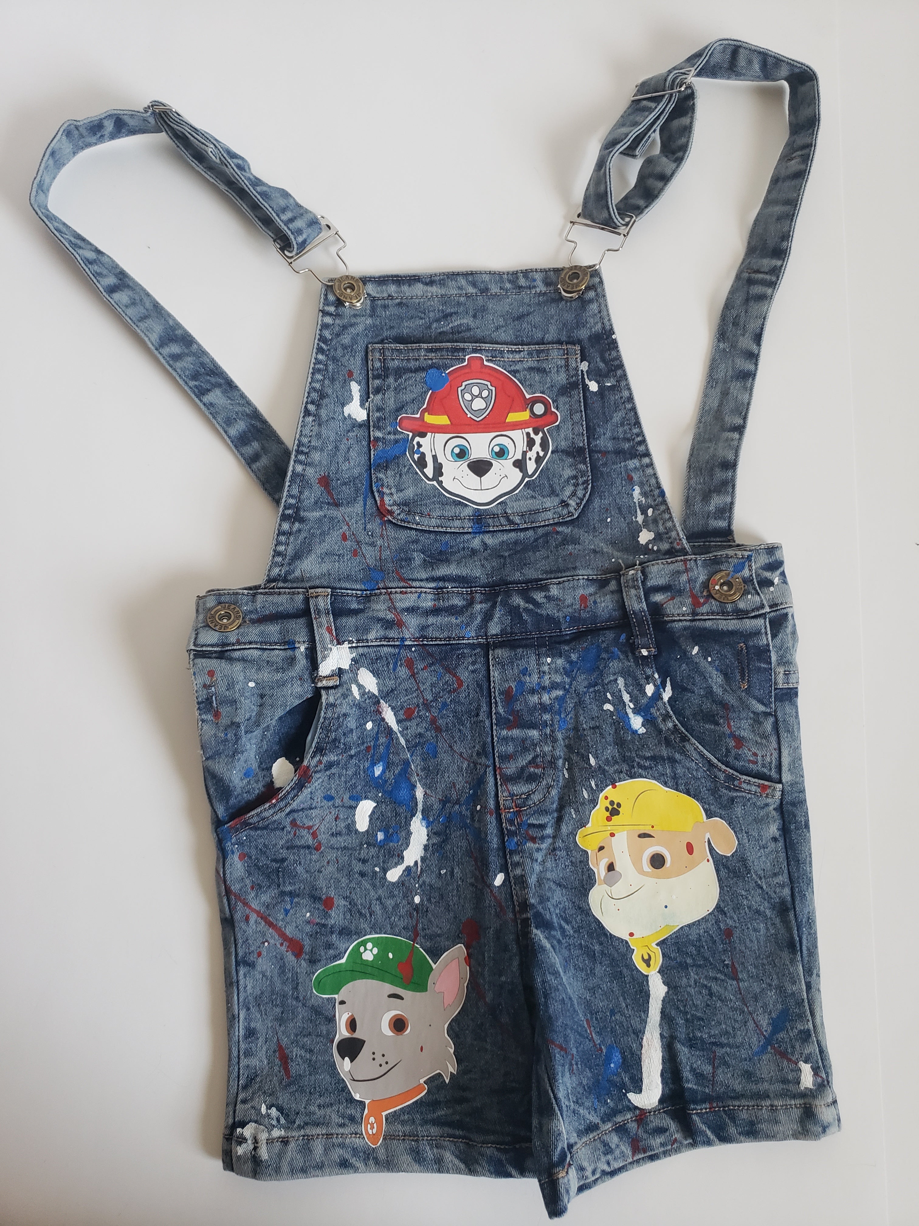 Paw Patrol Distressed Overalls Shortalls Jumper