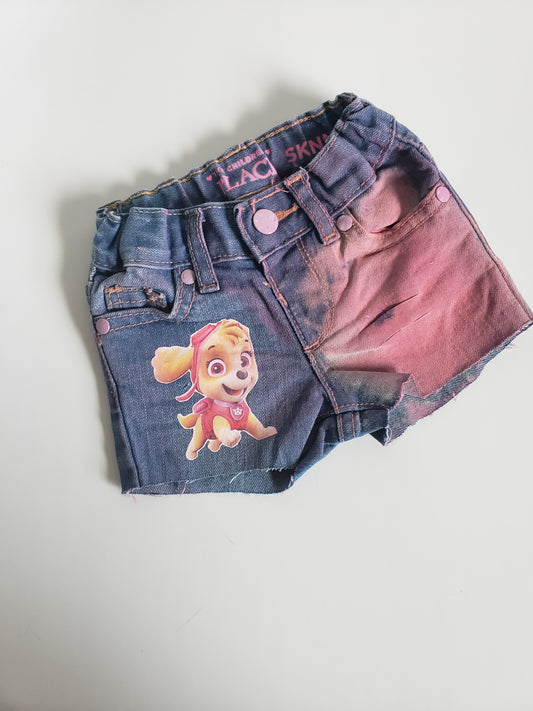 Paw Patrol Skye Girls Distressed Jeans Shorts