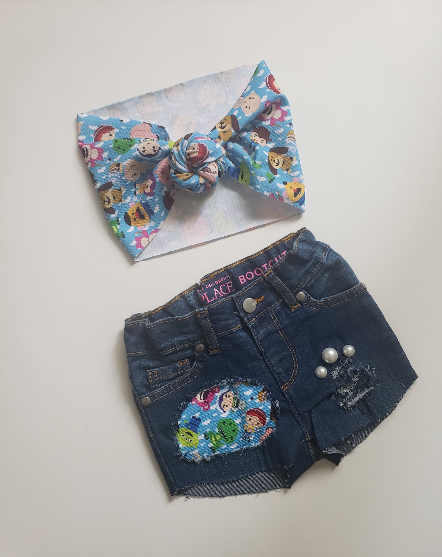 Toy Story Girls Distressed Jeans Shorts