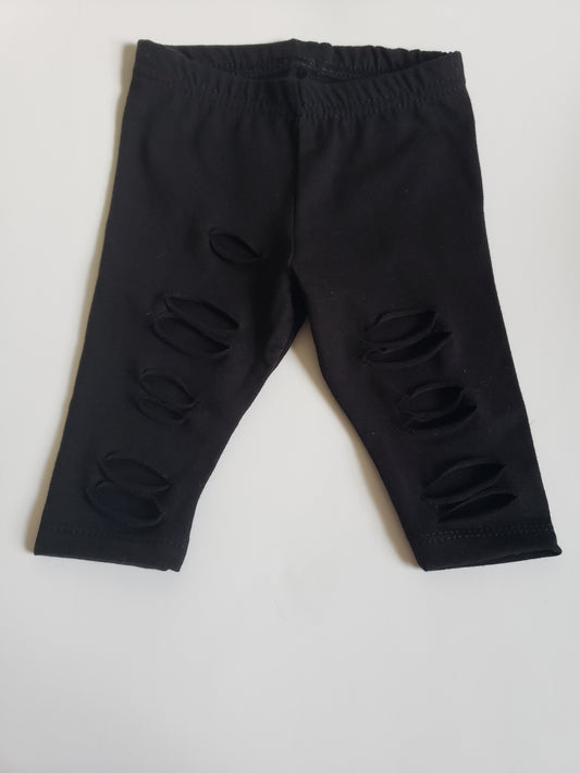Black Shredded Leggings