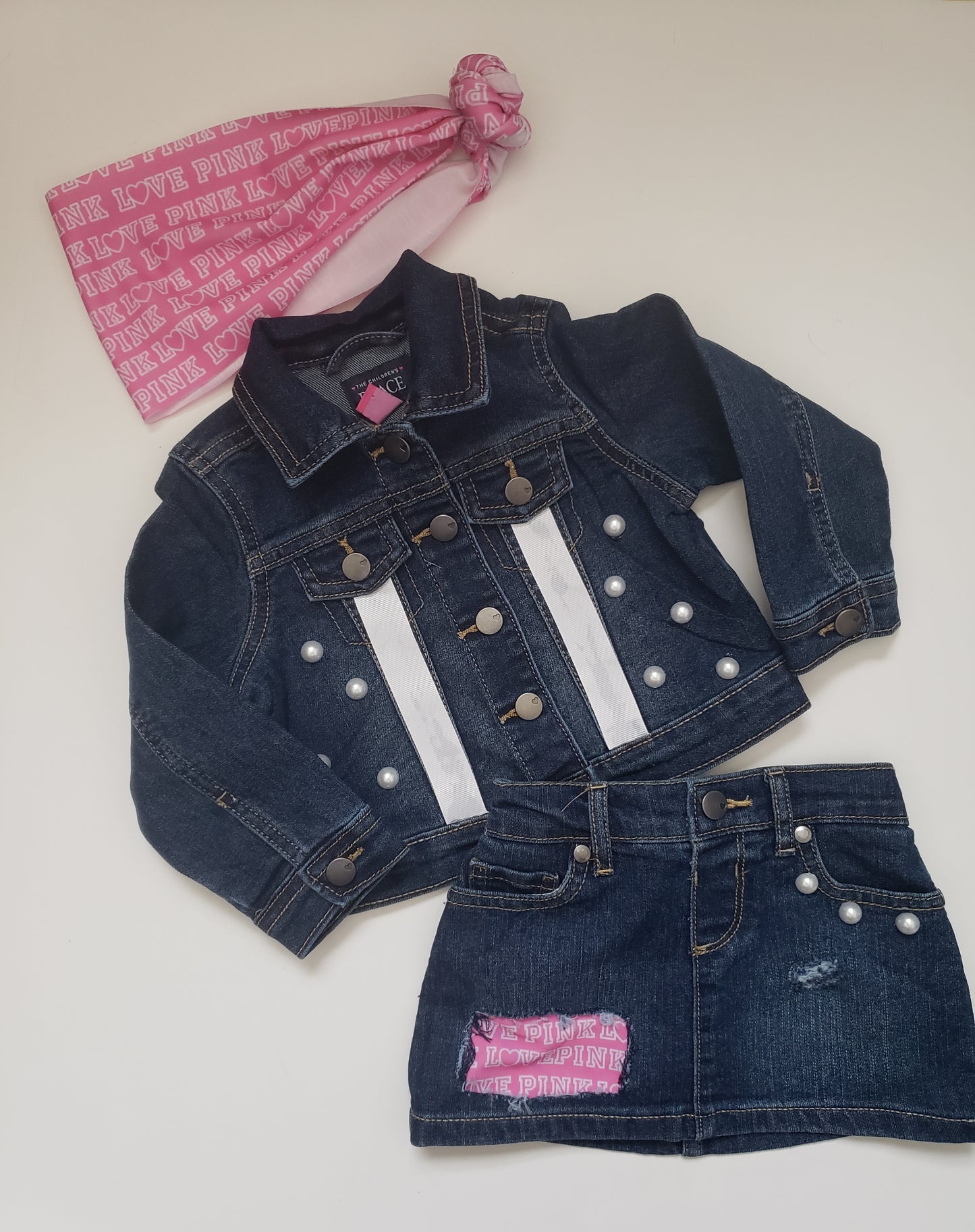 VS Pink Denim Outfit Sets Girls