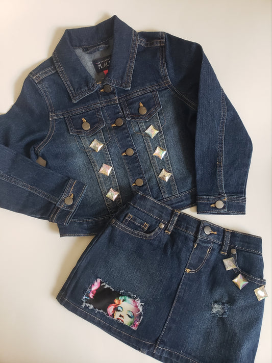 Marilyn Monroe Denim Outfit Sets Girls