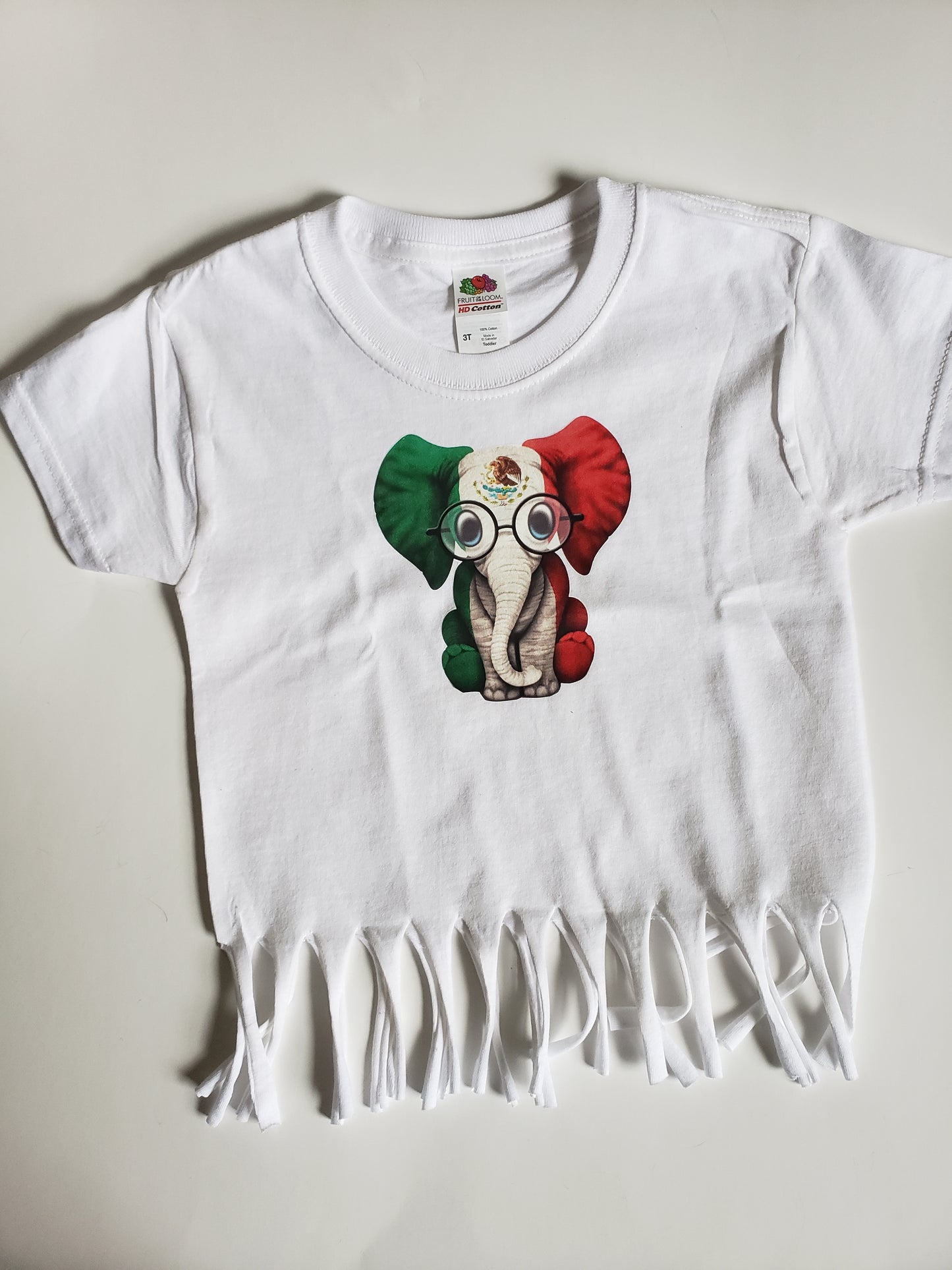Elephant Mexican Flag Girls Shirt