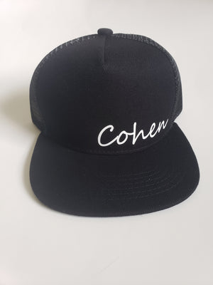 Black Trucker Snapback Hat