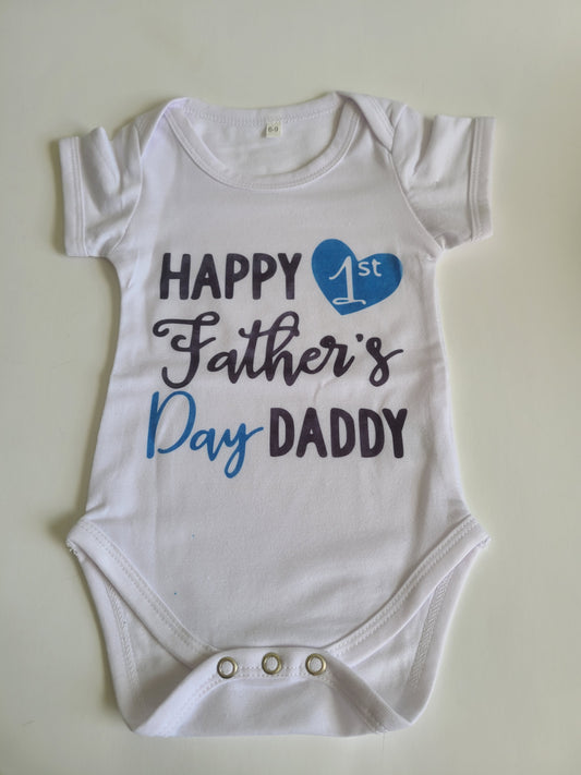 Happy 1st Father's Day Daddy Girls Shirt Boys Shirt