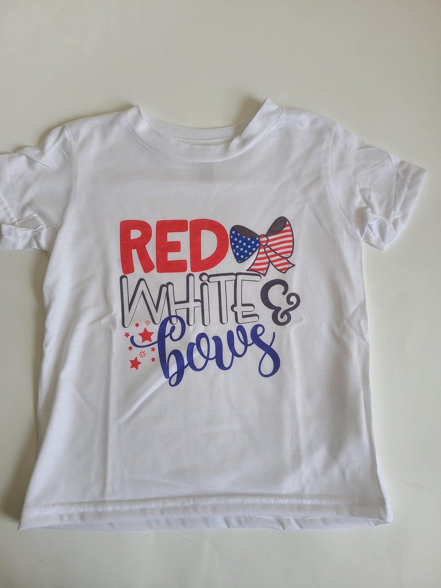 Red White & Bows 4th of July Girls Shirt