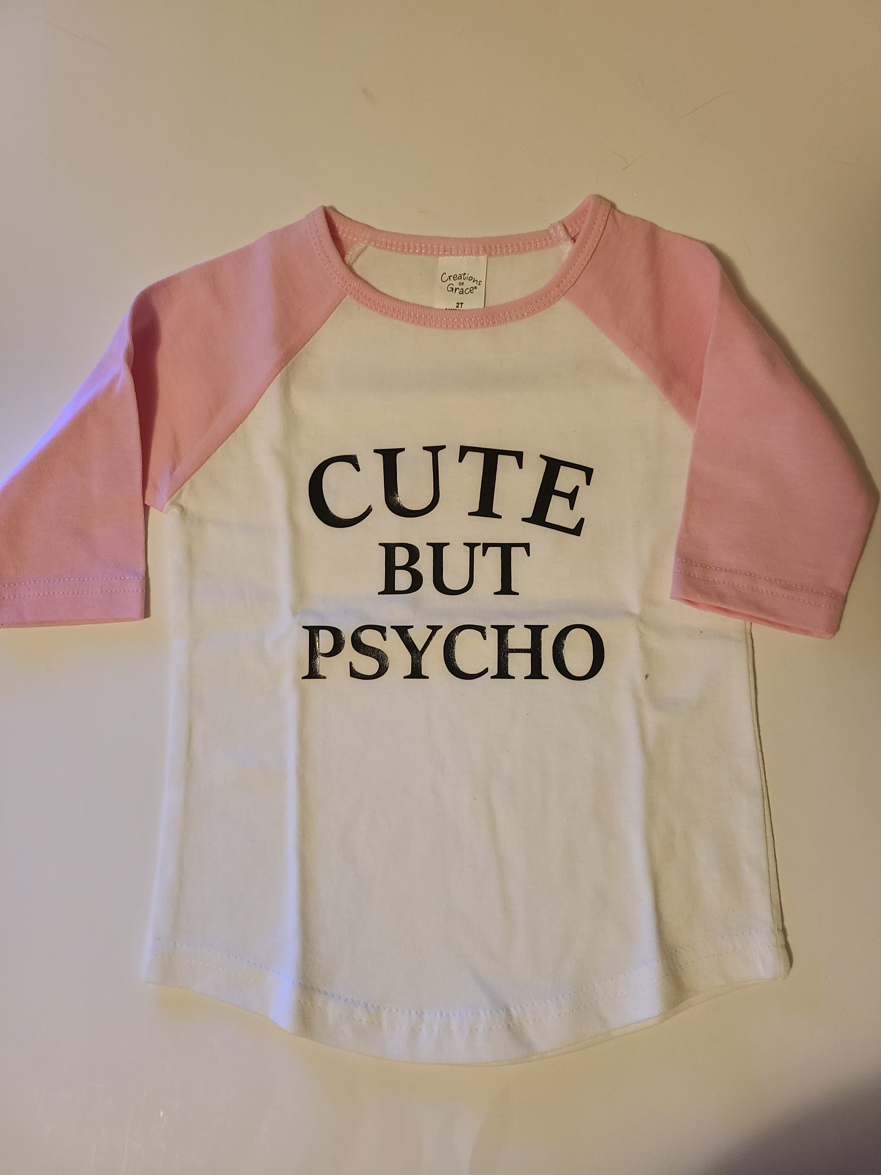 Cute But Psycho Raglan Girls Shirt