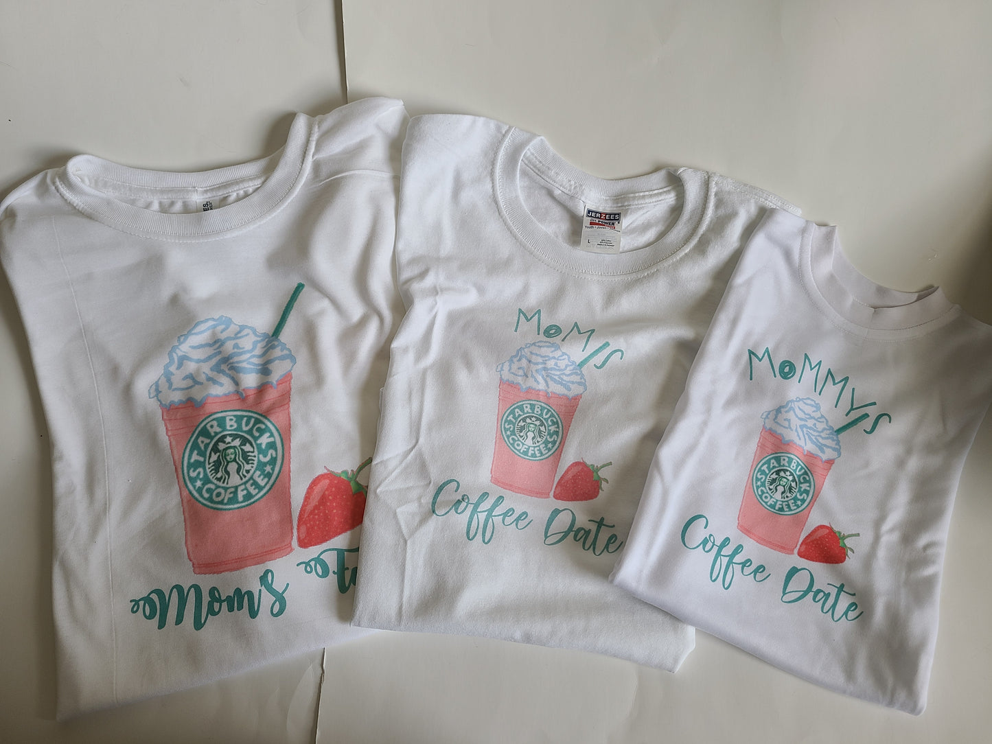 Starbucks Mom's Fuel Mom's Date Mommy and Me Adult Ladies Shirt Girls Shirt