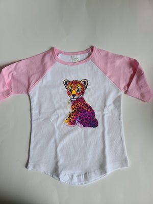 Lisa Frank Cheetah Raglan Shirt Girls