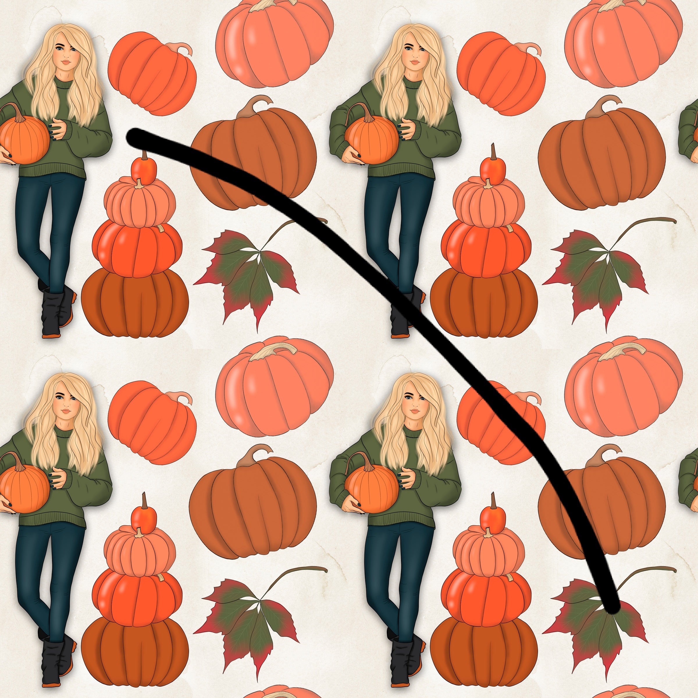 Pumpkin Girl Handmade Fall