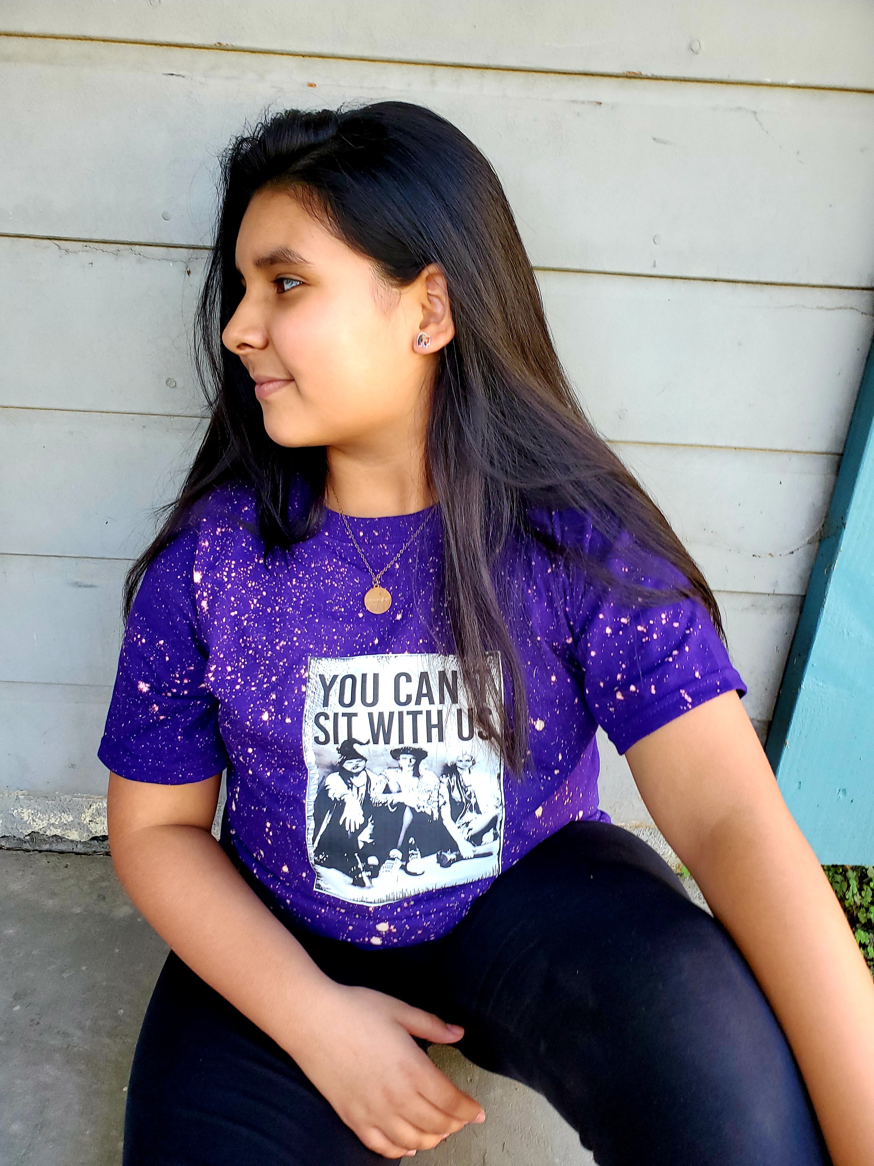 You can't sit with us Hocus Pocus Halloween Girls Shirt Ladies Shirt