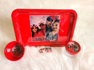 Personalized Picture Rolling Trays 4pc