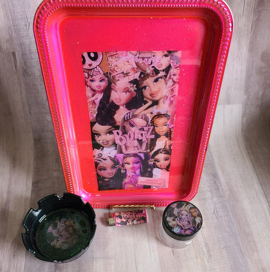 Bratz Rolling Trays 4pc Set