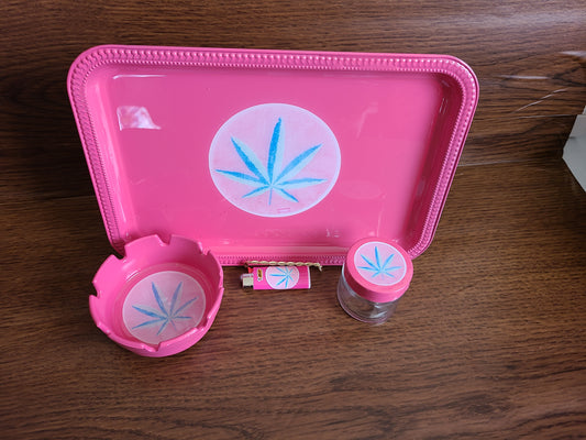 Pink Coco Rolling Trays 4pc