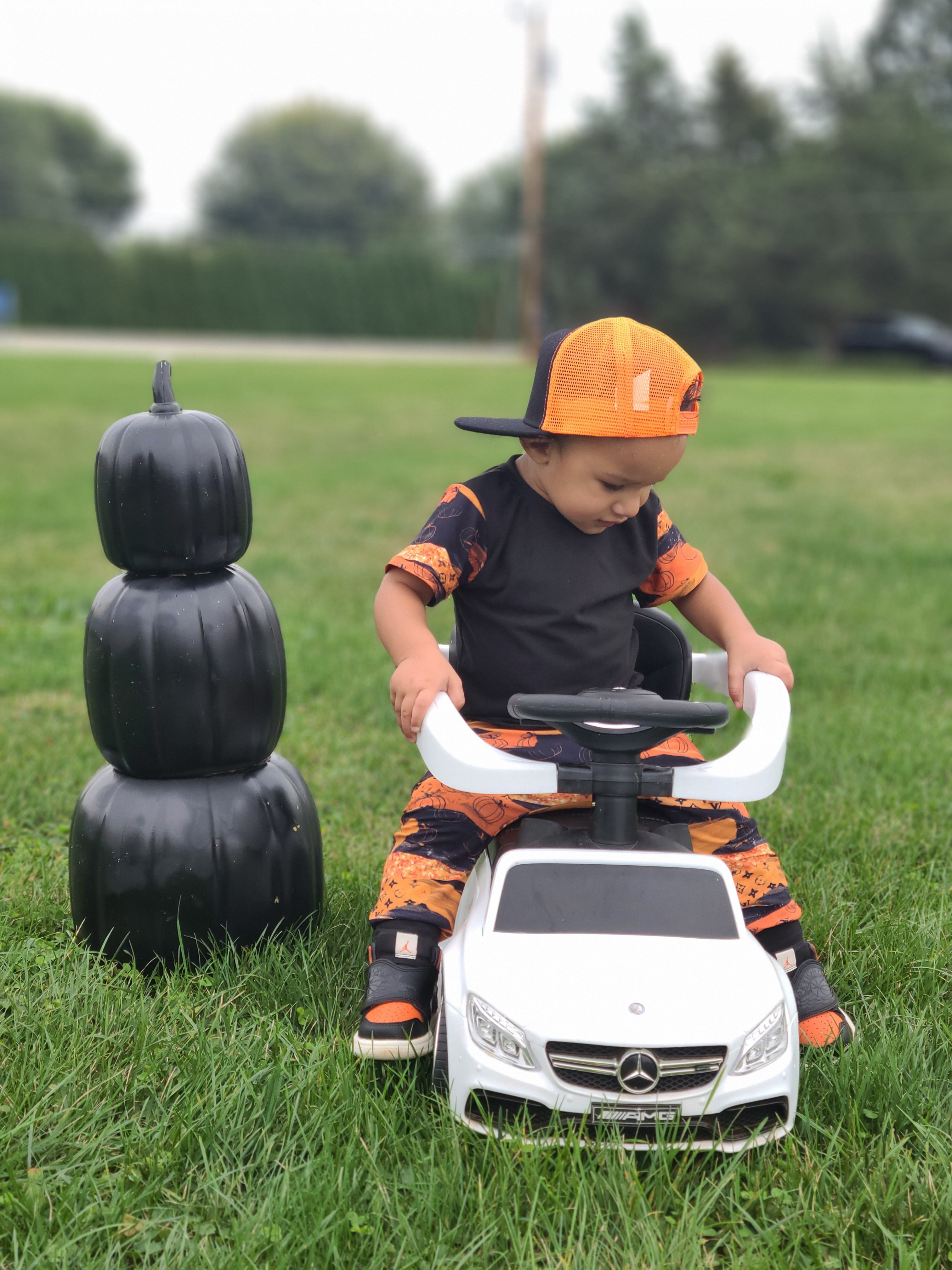 Black & Orange Trucker Snapback Hat