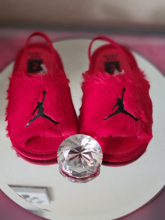 Infant Fur Slides Slippers Shoes size 2 RTS