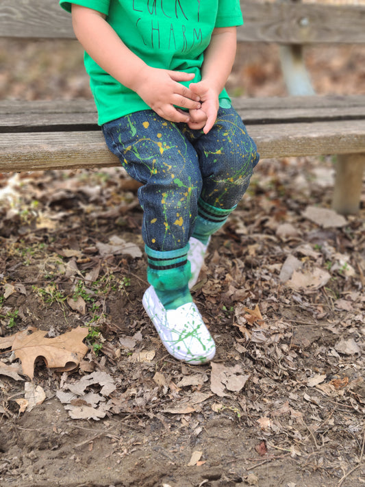 Clover Boys Girls Distressed Jeans St. Patrick's