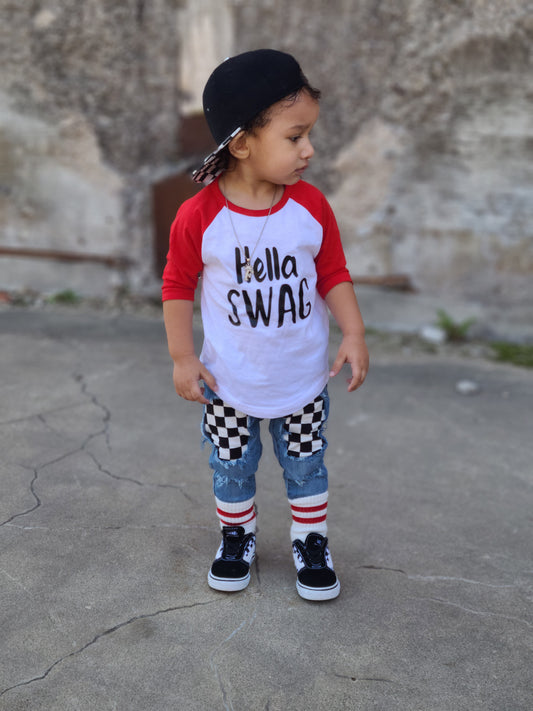 Hella Swag Kids Raglan Shirt Boys Shirt Girls Shirt