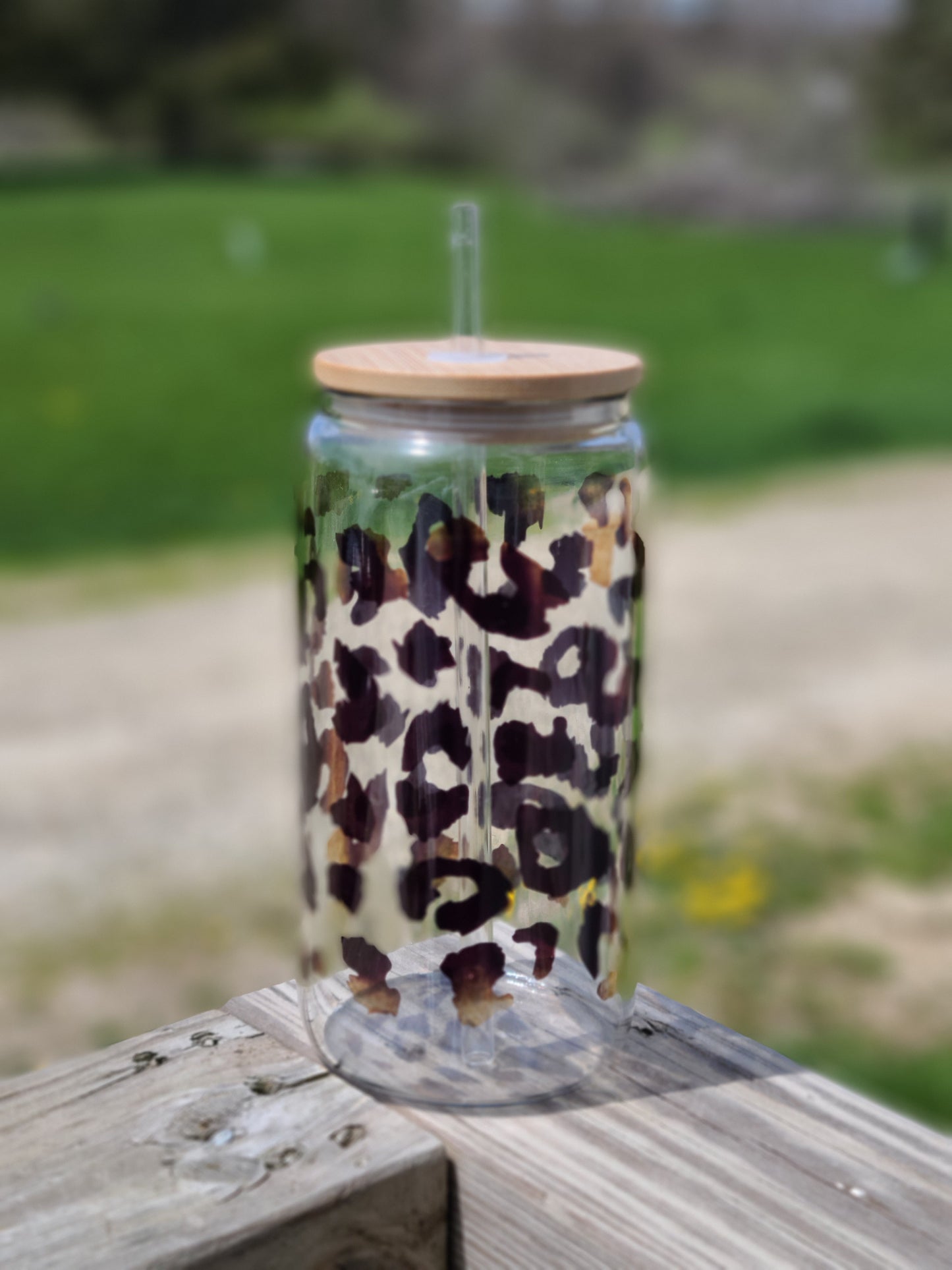 Cheetah Glass Cup Tumbler